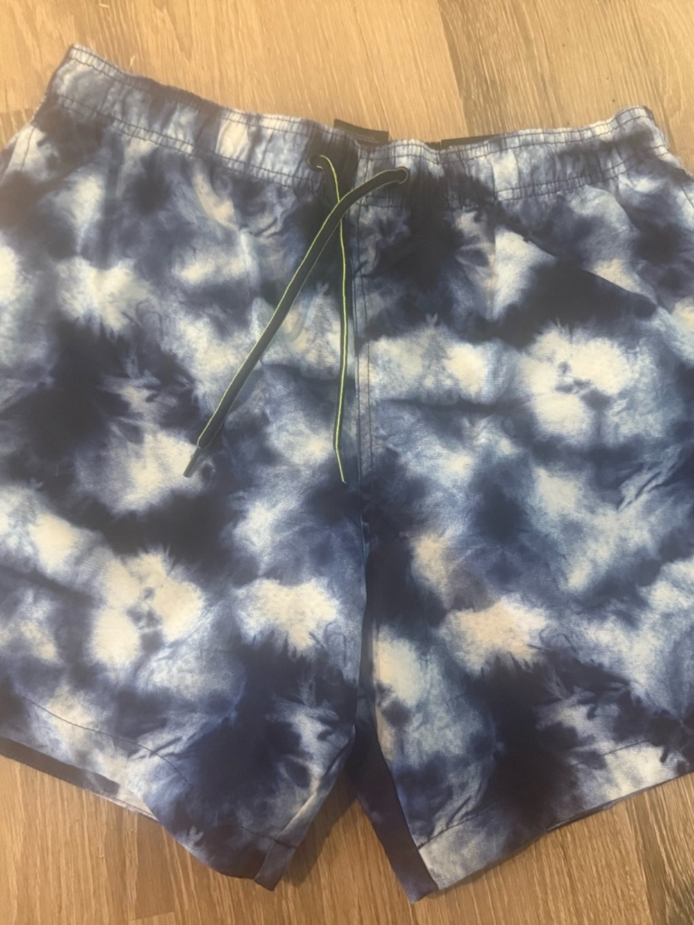 H&M Men's Tie-Dye Navy & White Swim Trunks